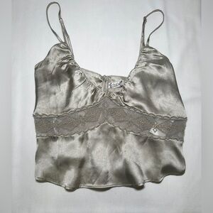 Free people cropped satin/silk tank